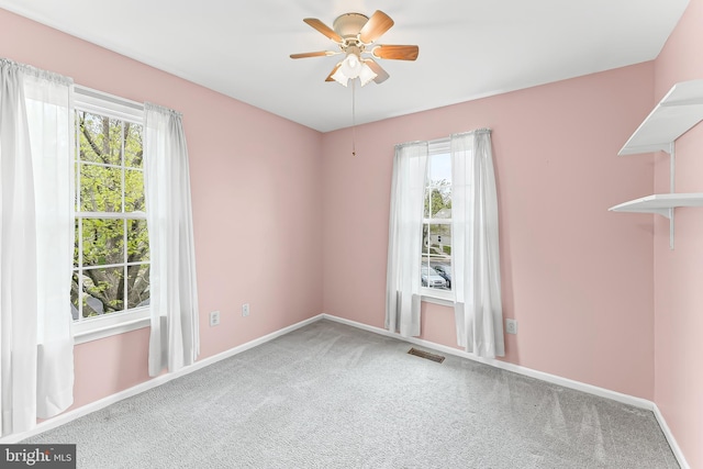 493 Stoneglen St, Collegeville, PA 19426 - carpeted spare room featuring baseboards, ceiling fan, and a wealth of natural light