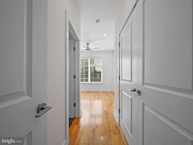 106-12 W Jefferson St Unit 2, Philadelphia, PA 19122 - hall with baseboards, light wood-type flooring, and recessed lighting