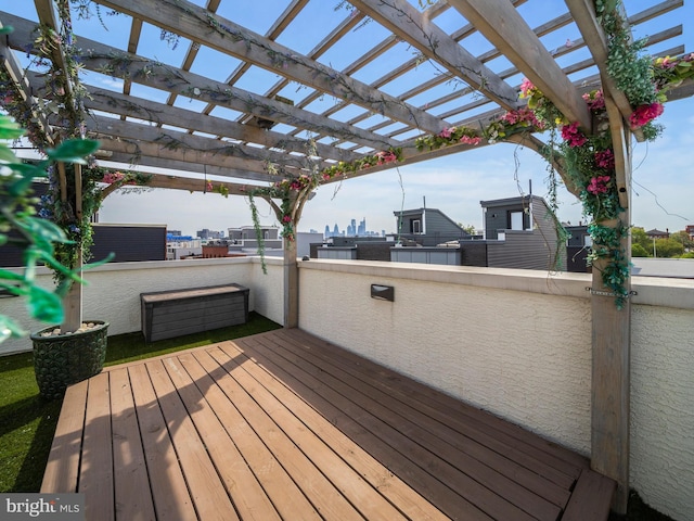 106-12 W Jefferson St Unit 2, Philadelphia, PA 19122 - wooden deck featuring a pergola