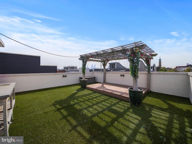 106-12 W Jefferson St Unit 2, Philadelphia, PA 19122 - view of yard featuring a pergola and a deck