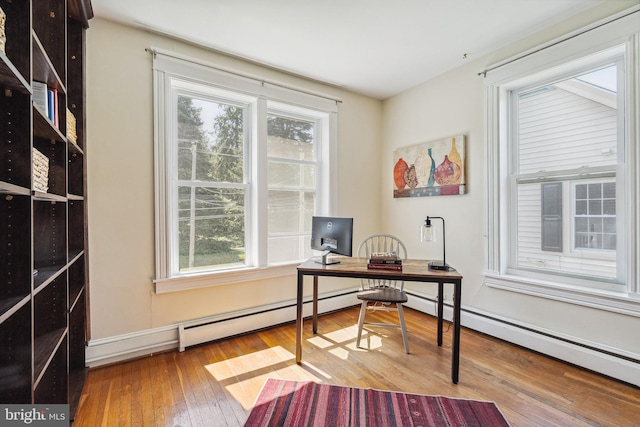 office featuring hardwood / wood-style flooring