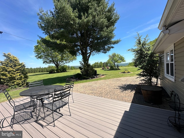 111 Heron Ln, Augusta, WV 26704 - deck featuring a yard and outdoor dining area
