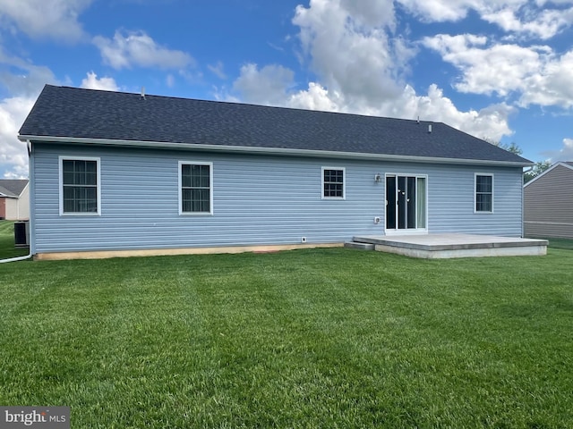 16722 Custer Ct, Williamsport, MD 21795 - back of property with a yard, a patio, and roof with shingles