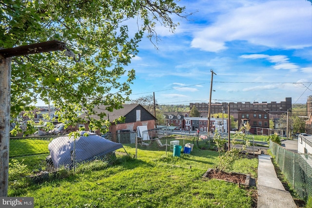 view of yard with fence