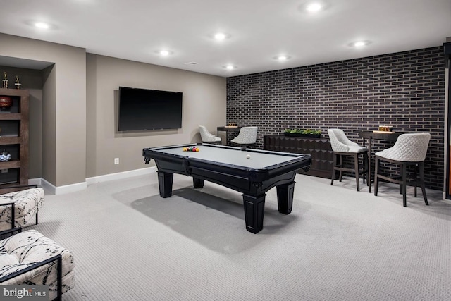2682 Broadhorn Dr, Odenton, MD 21113 - rec room featuring recessed lighting, carpet flooring, billiards, and baseboards