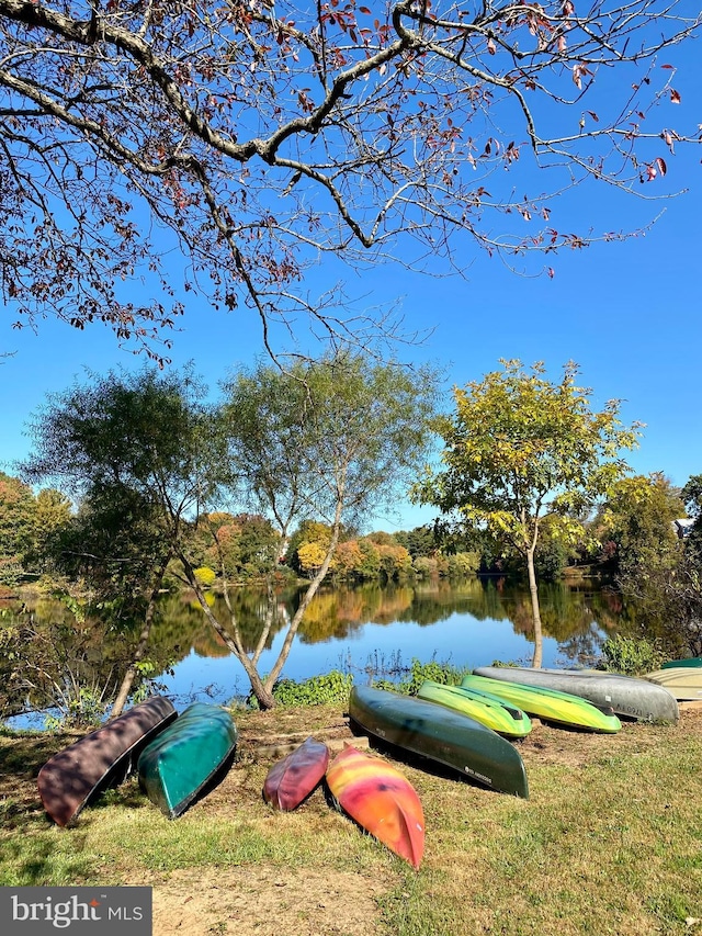 view of community featuring a water view