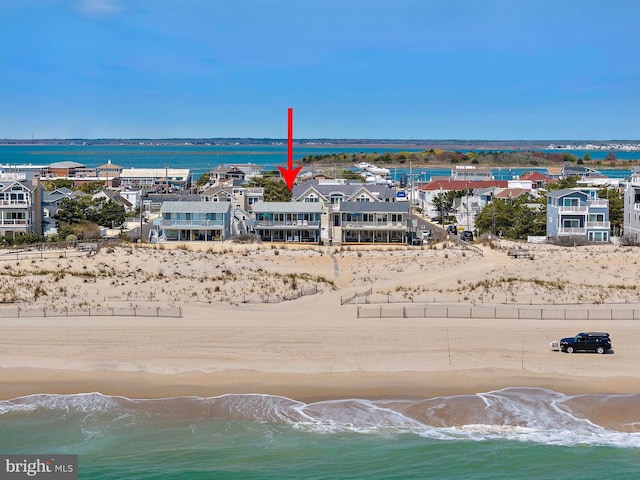4505-4507 Ocean Blvd, Long Beach Township, NJ 08008 - birds eye view of property with a water view and a view of the beach