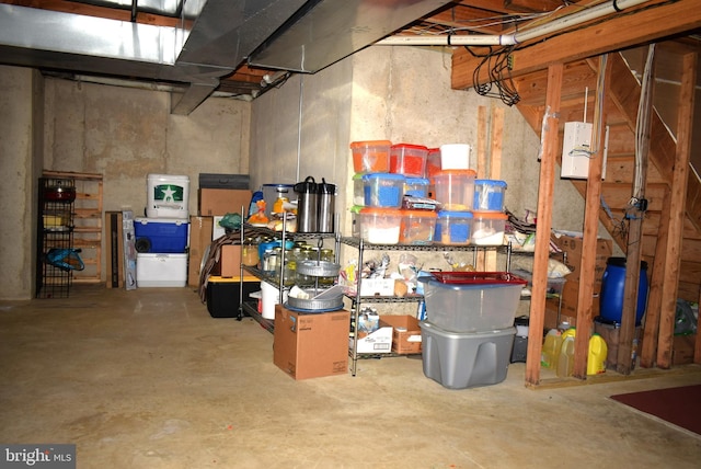 view of storage area