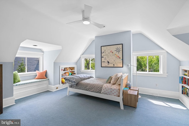 3101 Highland Pl NW, Washington, DC 20008 - bedroom featuring ceiling fan, lofted ceiling, and carpet