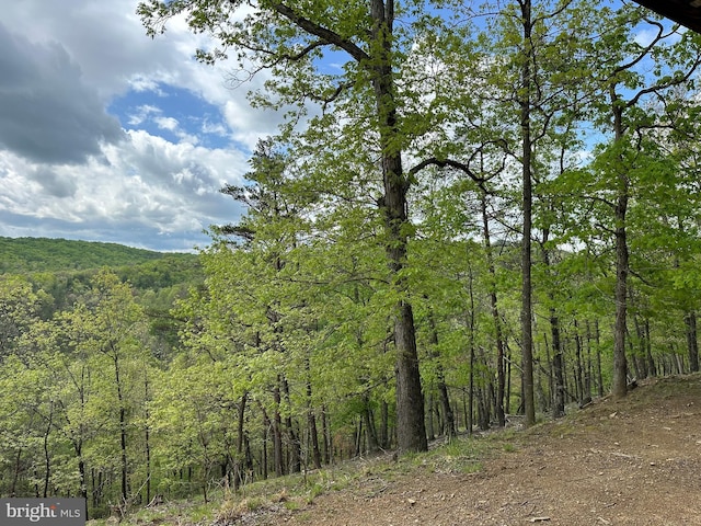 view of landscape with a forest view