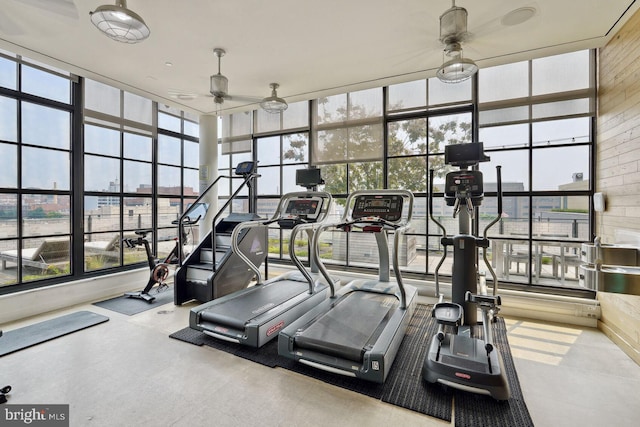 2030 8th St NW Unit Ph-5, Washington, DC 20001 - exercise room featuring ceiling fan