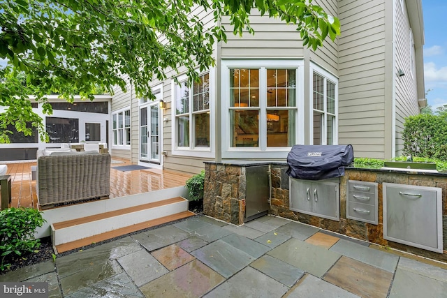 7312 Gordons Rd, Falls Church, VA 22043 - view of patio / terrace with an outdoor kitchen, a deck, and area for grilling