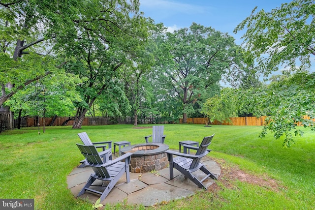 7312 Gordons Rd, Falls Church, VA 22043 - view of yard with an outdoor fire pit