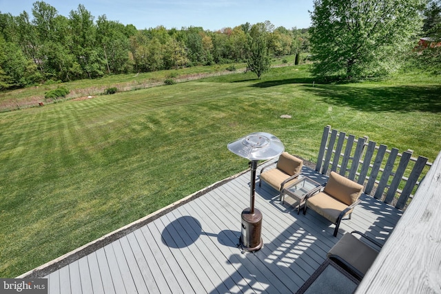 deck with a yard