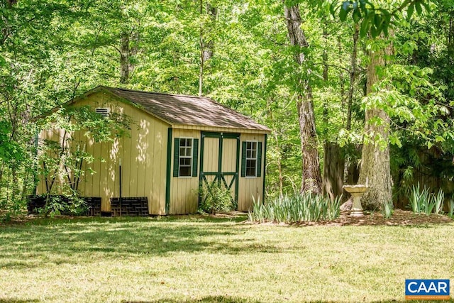 view of shed