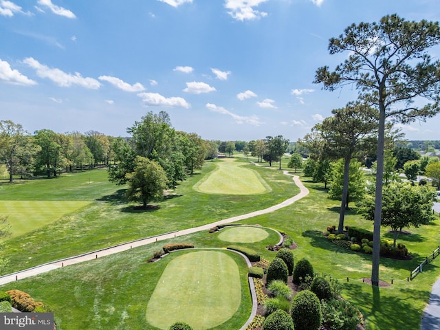view of community with view of golf course