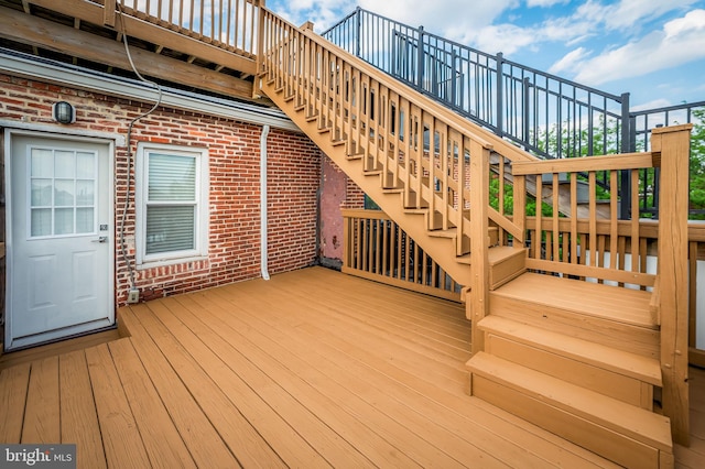 2129 E Lombard St, Baltimore, MD 21231 - wooden deck with stairs