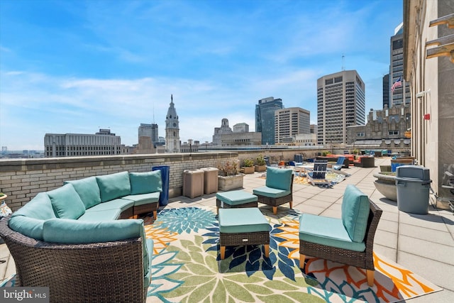 1600 Arch St Unit 1706, Philadelphia, PA 19103 - view of patio / terrace with an outdoor living space and a view of city