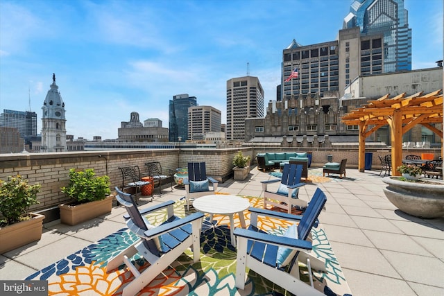 1600 Arch St Unit 1706, Philadelphia, PA 19103 - view of patio featuring an outdoor living space and a city view