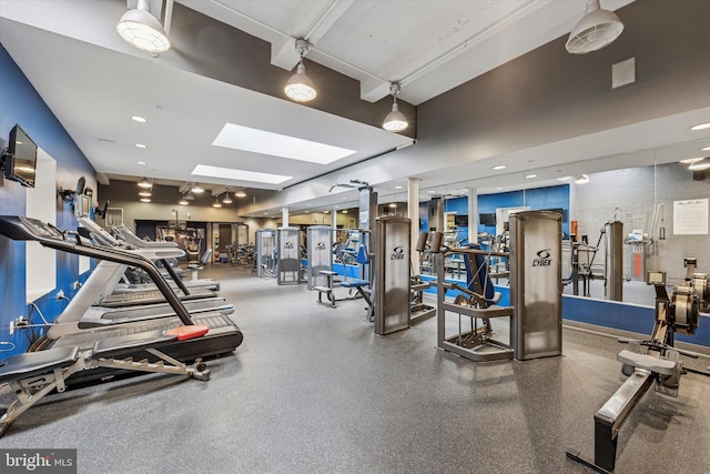 1600 Arch St Unit 1706, Philadelphia, PA 19103 - exercise room with a skylight