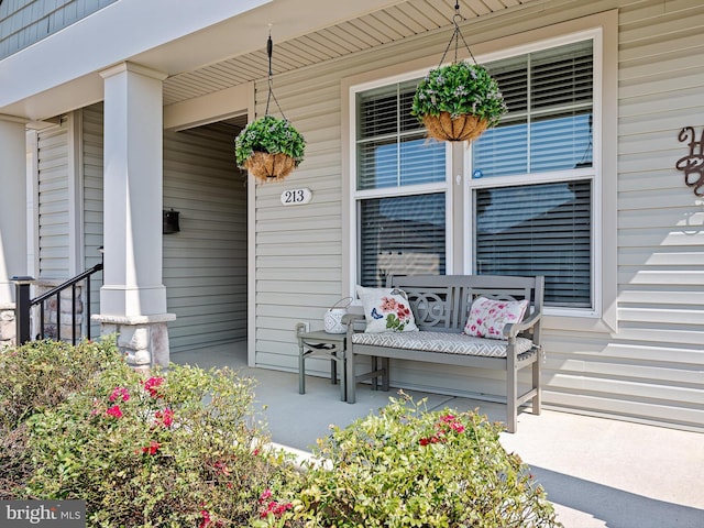 exterior space featuring covered porch