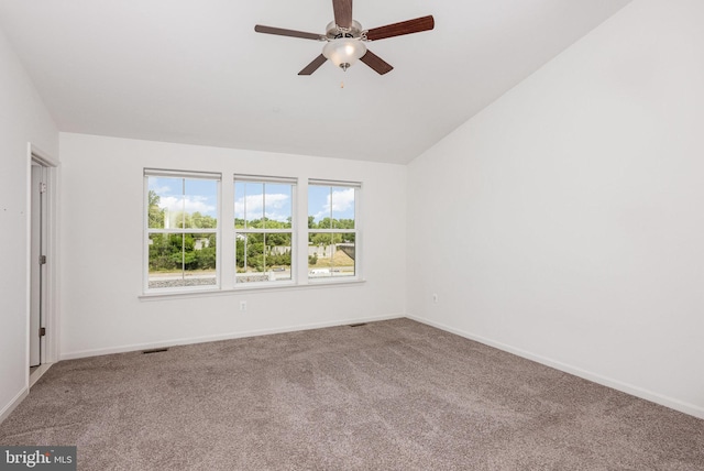 7241 Martin Farm Cir, Baltimore, MD 21237 - carpeted empty room with lofted ceiling, baseboards, and ceiling fan