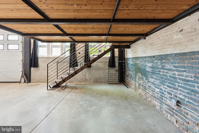 below grade area with stairway