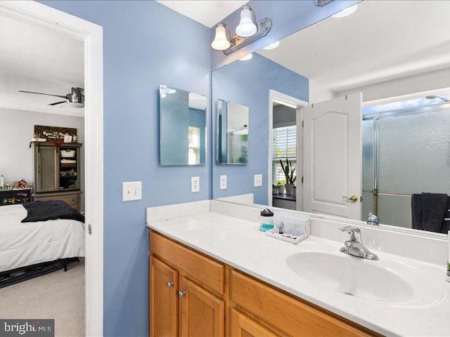 314 Schooner Ln, Berlin, MD 21811 - bathroom featuring ensuite bathroom, vanity, and ceiling fan