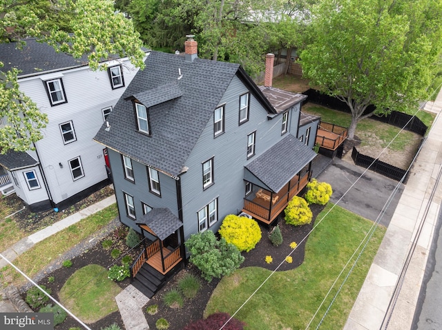 aerial view of property and surrounding area