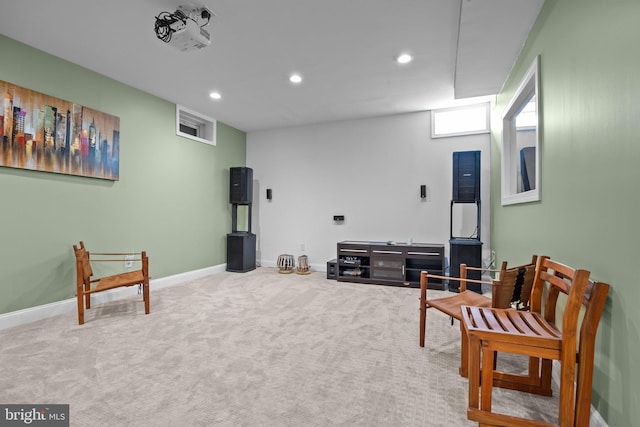 323 Palton Rd, Bensalem, PA 19020 - living area with recessed lighting, carpet, and baseboards