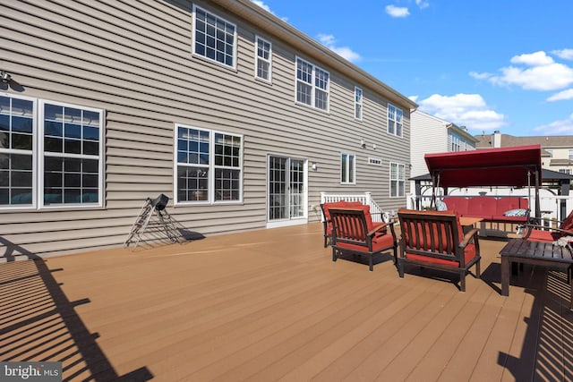 323 Palton Rd, Bensalem, PA 19020 - deck featuring an outdoor living space and a gazebo