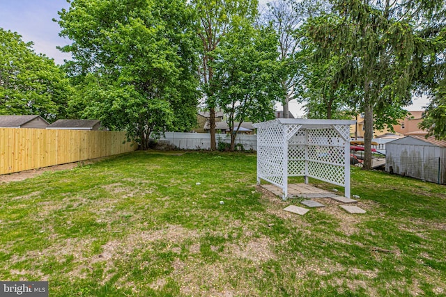 view of yard featuring a fenced backyard
