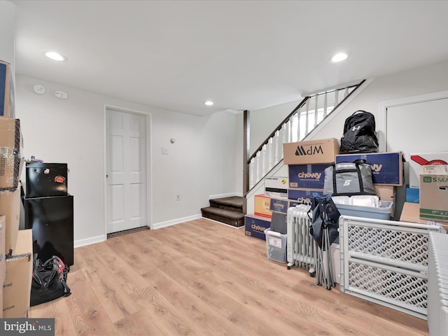 24 W Garibaldi Ave, Nesquehoning, PA 18240 - interior space with recessed lighting, stairs, and wood finished floors