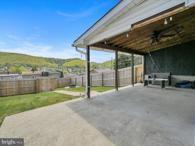 24 W Garibaldi Ave, Nesquehoning, PA 18240 - view of patio / terrace with a fenced backyard and ceiling fan