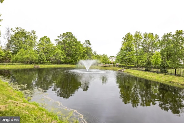 property view of water with fence