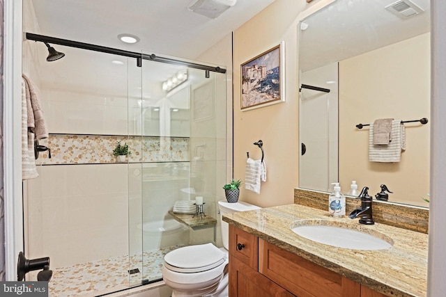 1716 Saddle Ridge Ct, Vienna, VA 22182 - full bathroom featuring toilet, a shower stall, and vanity