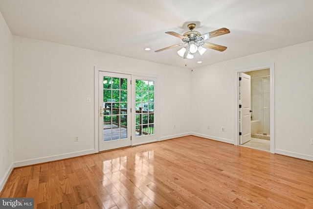 1716 Saddle Ridge Ct, Vienna, VA 22182 - unfurnished room featuring light wood-style flooring, a ceiling fan, baseboards, and recessed lighting