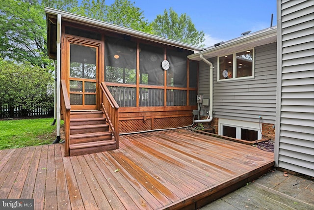 1716 Saddle Ridge Ct, Vienna, VA 22182 - wooden deck with a sunroom