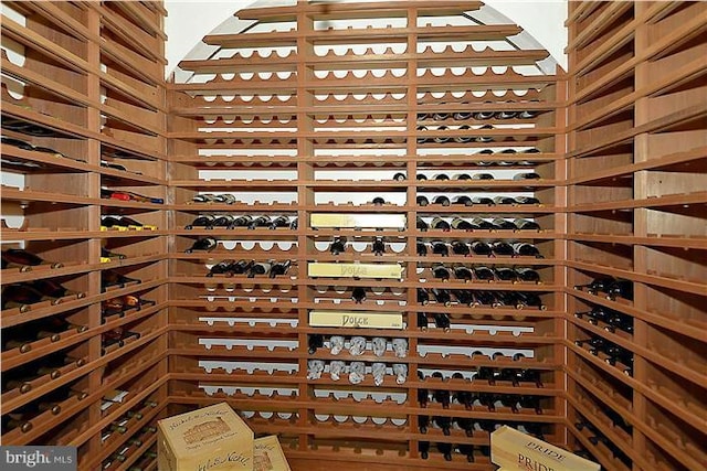 view of wine area