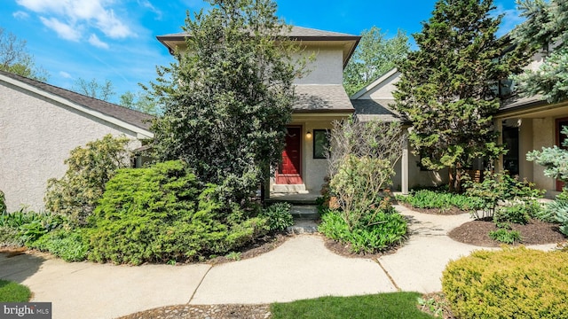 39 Oakmont Pl, Media, PA 19063 - view of front of house with a shingled roof and stucco siding