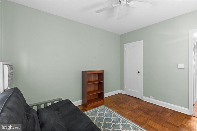 3128 Martha Custis Dr, Alexandria, VA 22302 - sitting room featuring baseboards and a ceiling fan