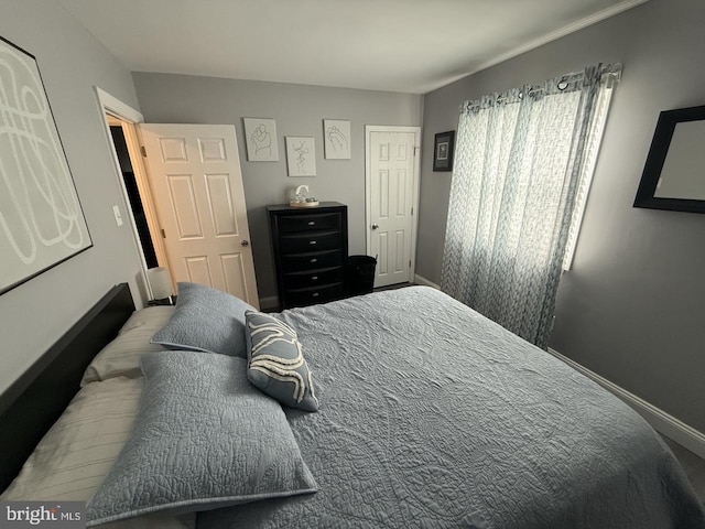 bedroom with baseboards