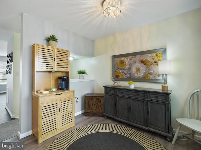 1161 Steed St, Ranson, WV 25438 - interior space featuring wood finished floors, baseboards, and a chandelier