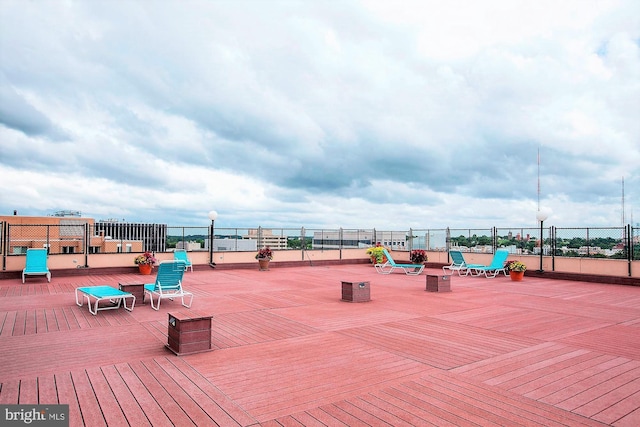 wooden terrace with fence