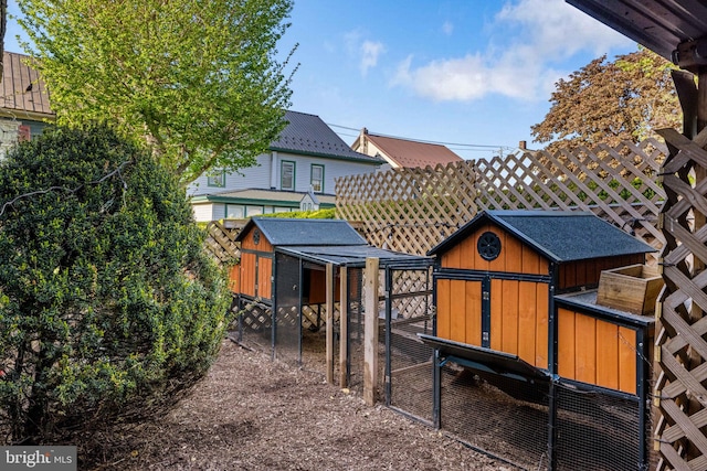 exterior space with exterior structure and an outbuilding
