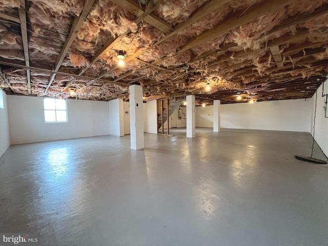 basement with stairs