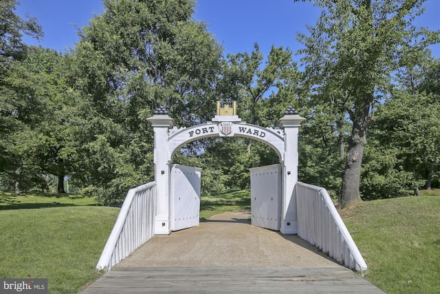 4906 Donovan Dr, Alexandria, VA 22304 - gate with a yard and view of wooded area