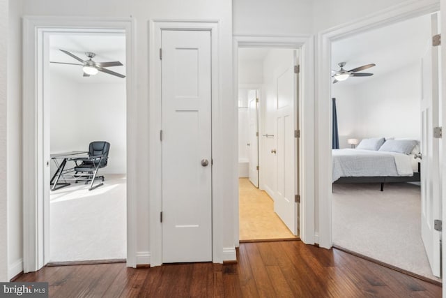 corridor featuring wood finished floors