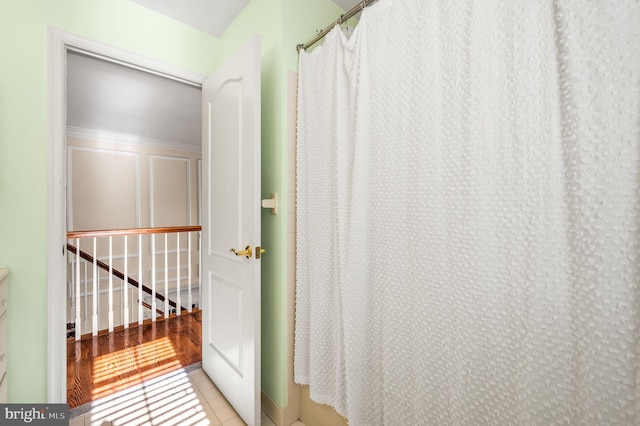 bathroom featuring tile patterned flooring