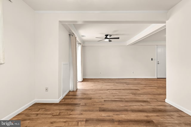 15 Warren Lodge Ct Unit 1D, Cockeysville, MD 21030 - empty room featuring a ceiling fan, wood finished floors, and crown molding